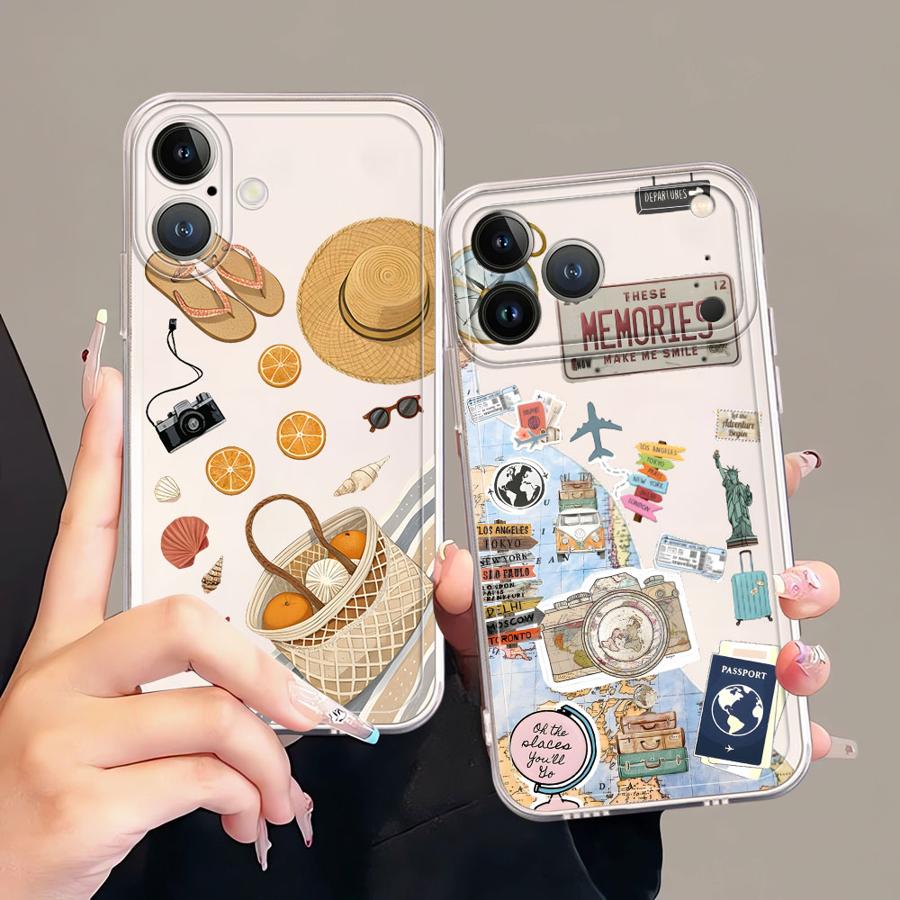 Travel Accessories Iphone - غطاء هاتف بتصميم السفر والشاطئ لأجهزة