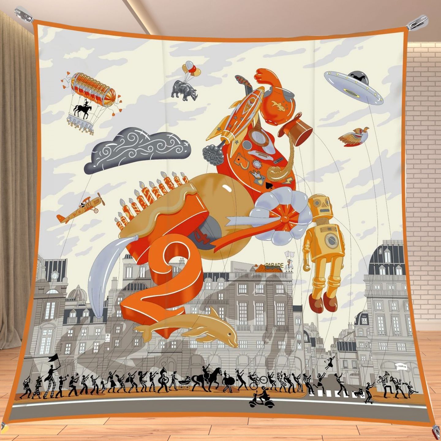 Travel Accessories Neck - وشاح مربع من التويل الحريري بطول