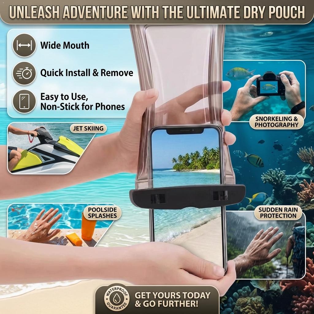Travel Accessories Iphone - حافظة هاتف مقاومة للماء شفافة، حقيبة