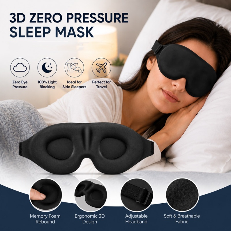 Travel Accessories Eye Mask - قناع نوم ثلاثي الأبعاد مريح لحجب