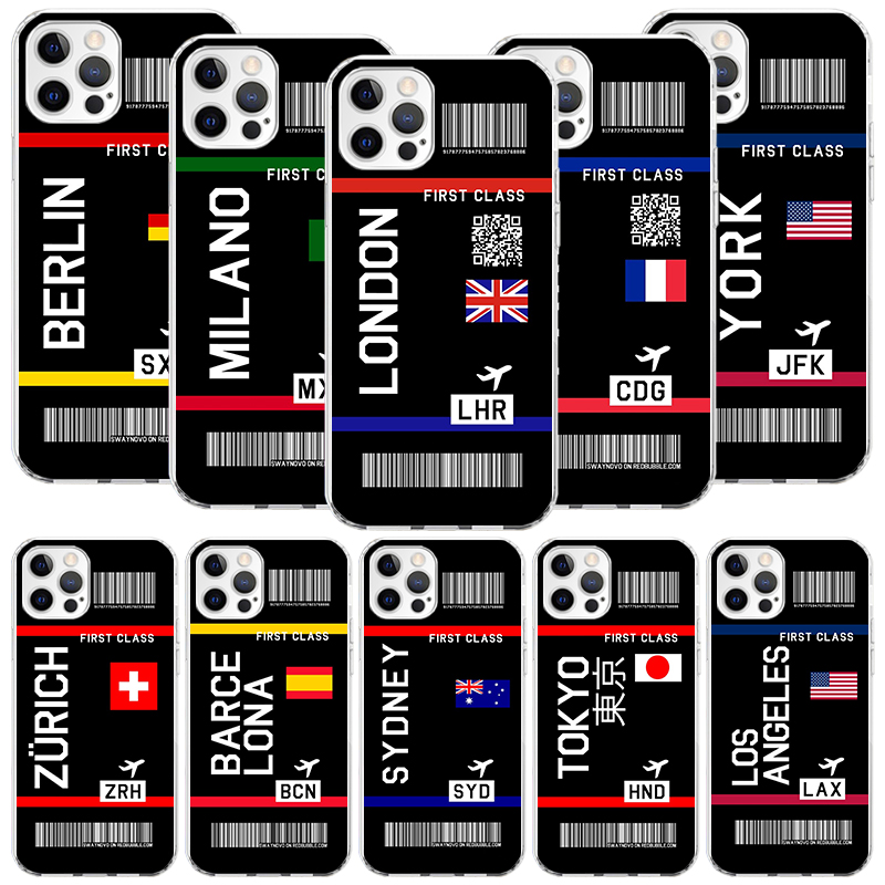 Travel Accessories Iphone - جراب هاتف بتصميم تذكرة طيران ورمز