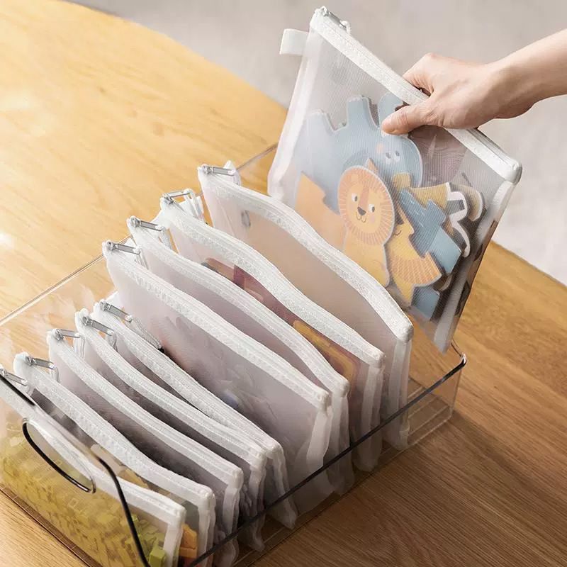 3 قطع حقيبة شبكية بسحاب مقاسات - مراجعة Reusable Zip Bag وسعره