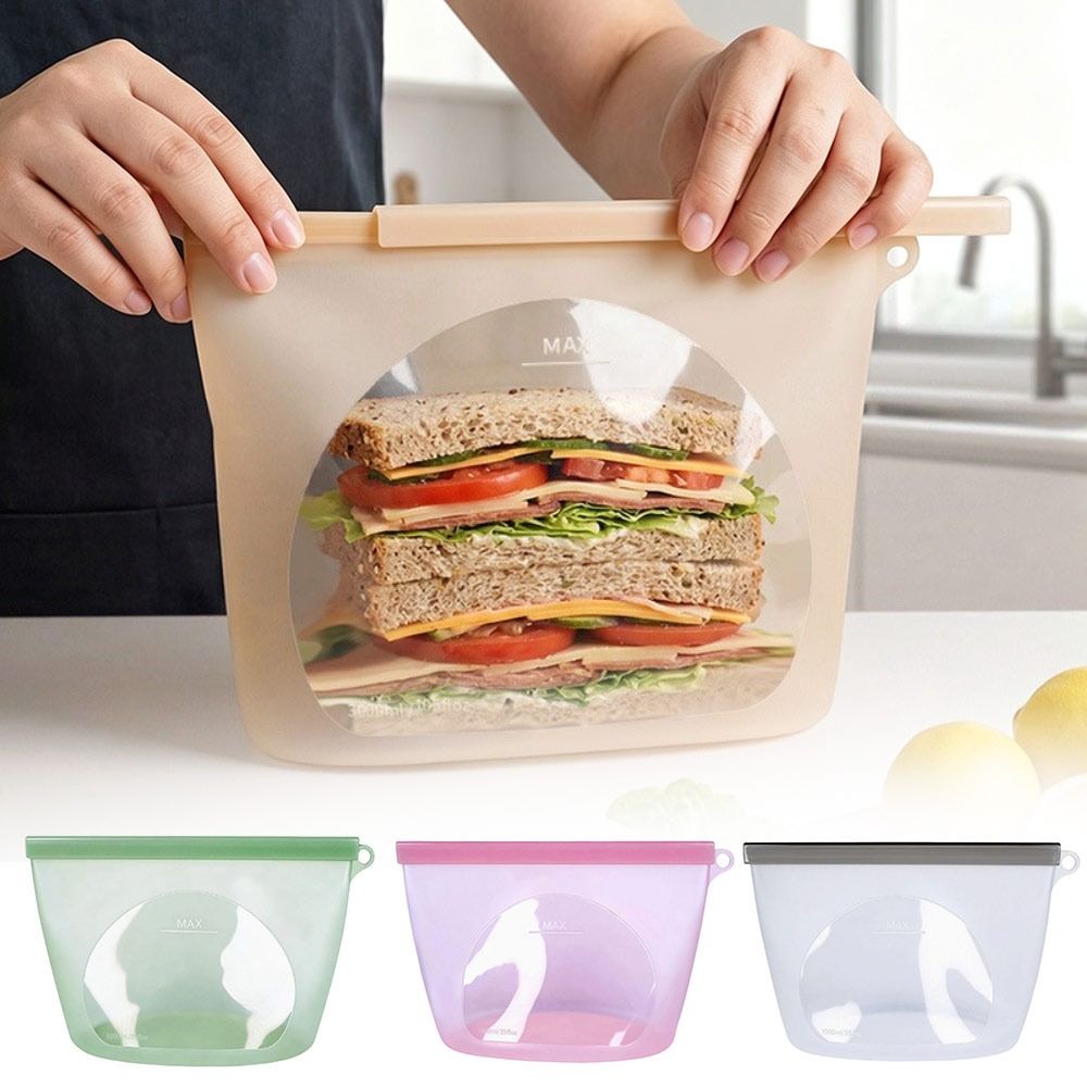 أكياس سيليكون لحفظ الطعام مقاو - مراجعة Reusable Zip Bag وسعره