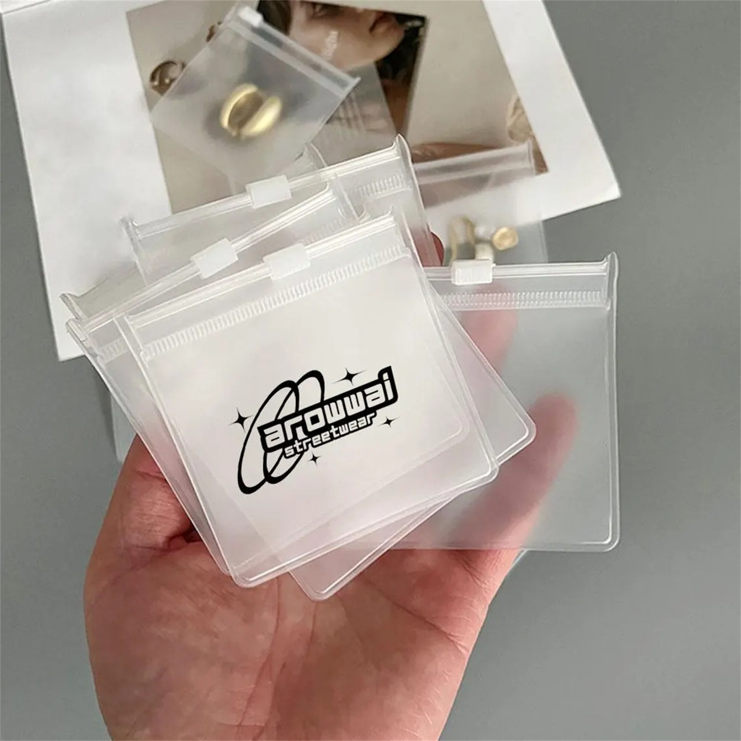 50/100 قطعة شعار مخصص واضح/شفا - مراجعة Reusable Zip Bag وسعره