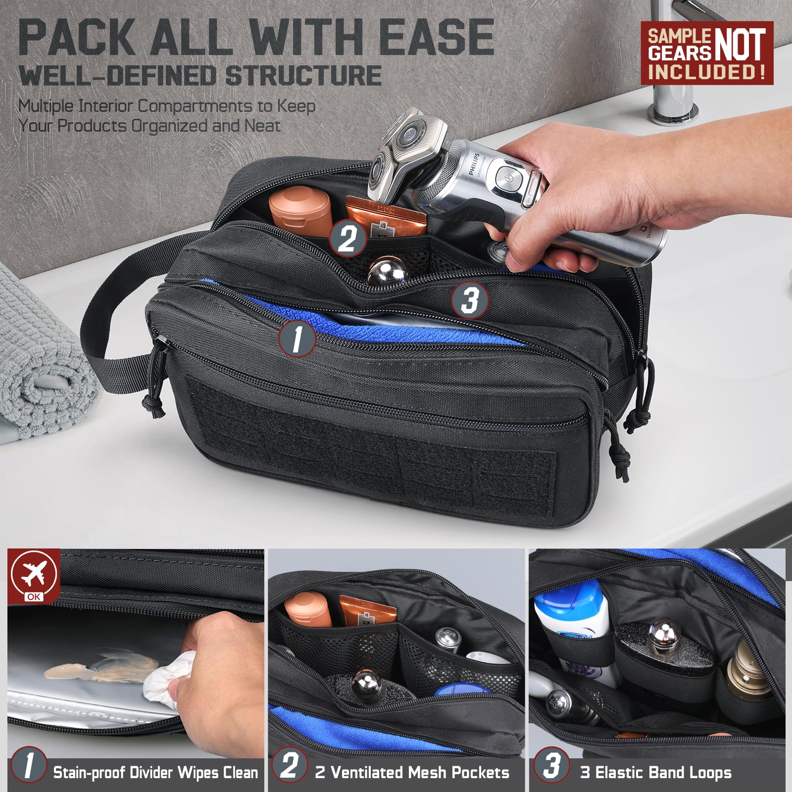 حقيبة أدوات تجميل تكتيكية للرج - مراجعة Travel Accessories Kit For Men وسعره